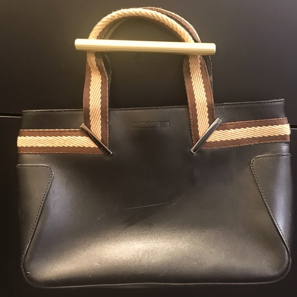 Black leather vintage gucci purse - Picture 1 of 3